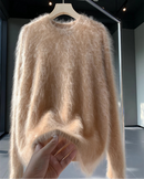 Cashmere Fluffy Round-Neck Pullover