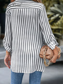 Striped Loose Long Sleeve Shirt