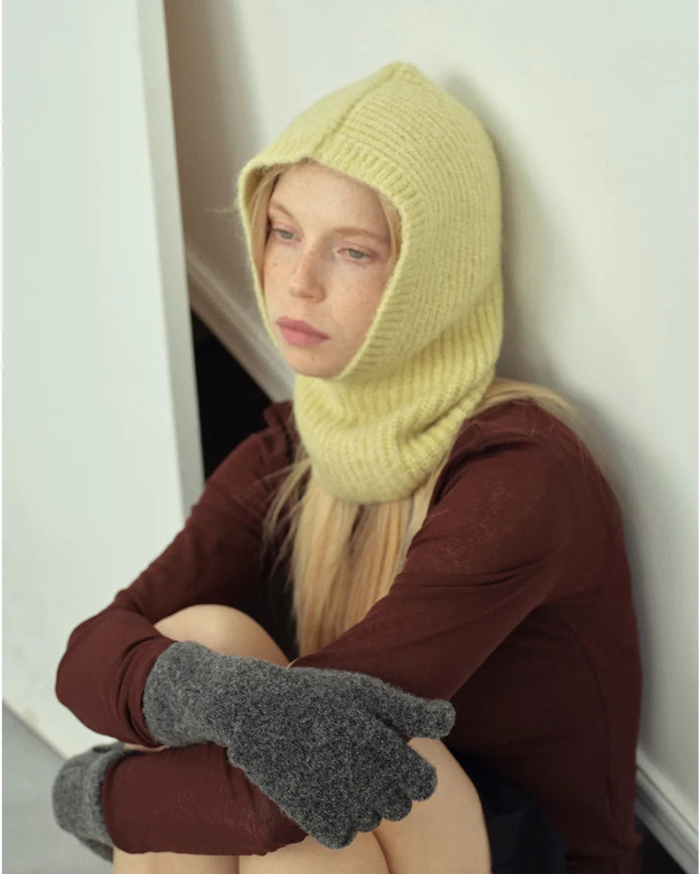 Stay warm in style with cashmere-blend knit balaclava. Full face and neck coverage, soft breathable fabric, perfect for autumn and winter outdoor wear. 