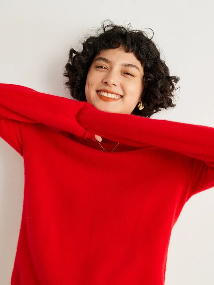 100% Cashmere Pile Collar Jumper