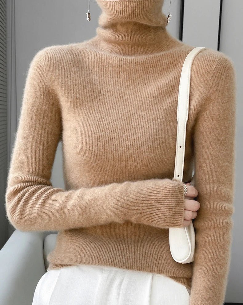 Wool Long-Sleeved Turtleneck Slim Fit Sweater
