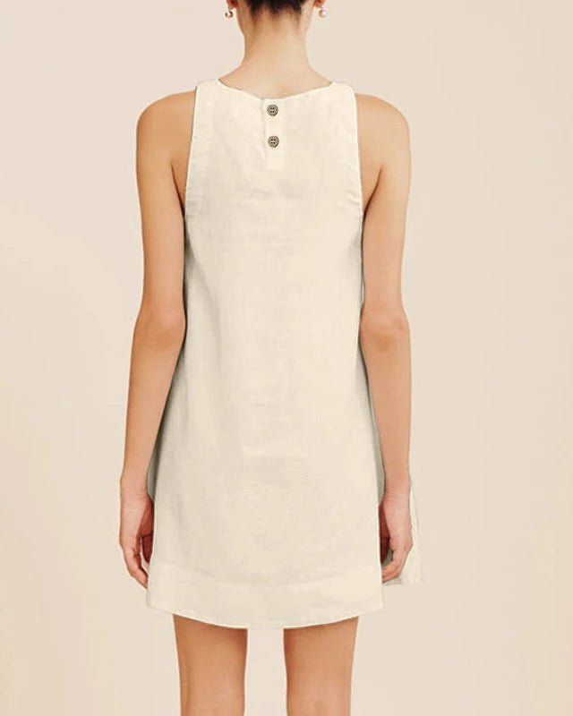 Stylish Round Neck Sleeveless Mini Dress