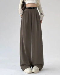 High Waist Wide-Leg Trousers with Belt