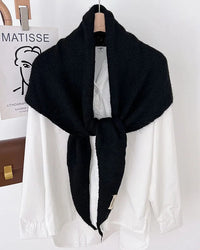 Textured Triangle Knit Scarf