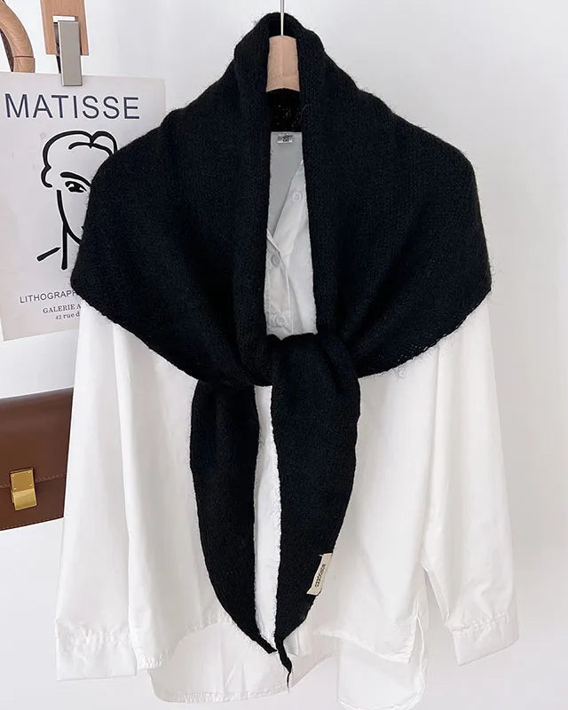 Textured Triangle Knit Scarf