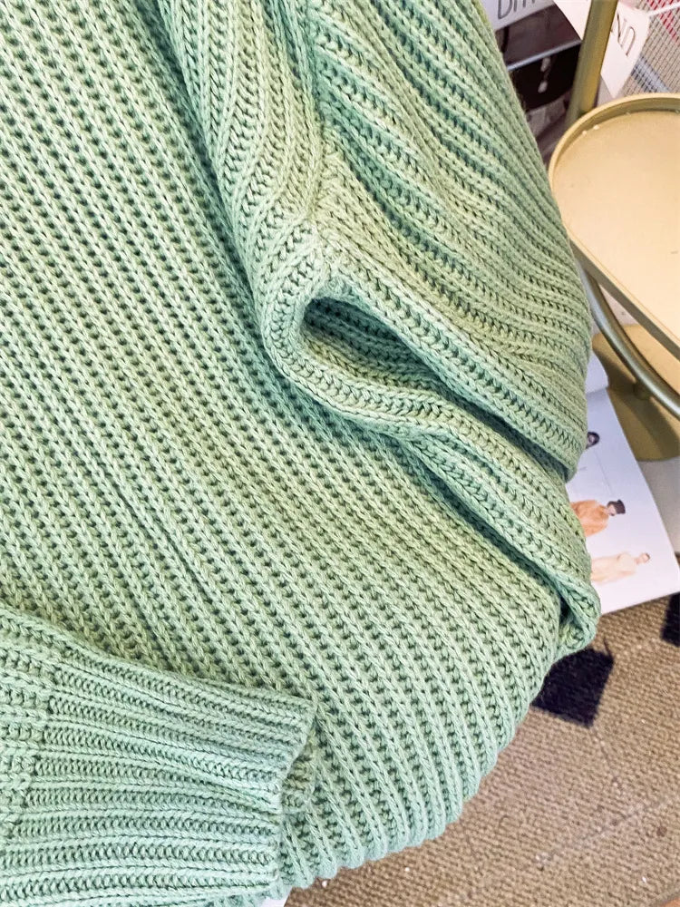 Round-Neck Oversized Knitted Pullover