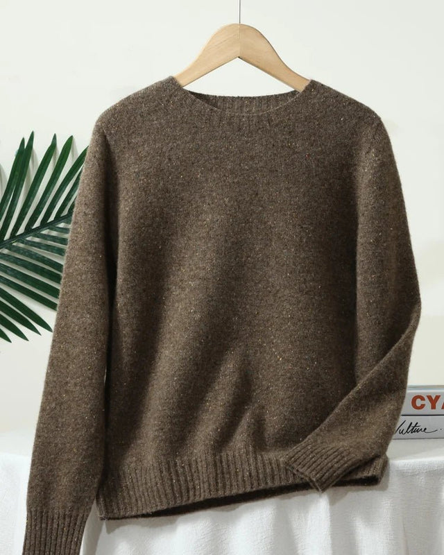 Wool Crew Neck Long-Sleeved Colorful Pullover