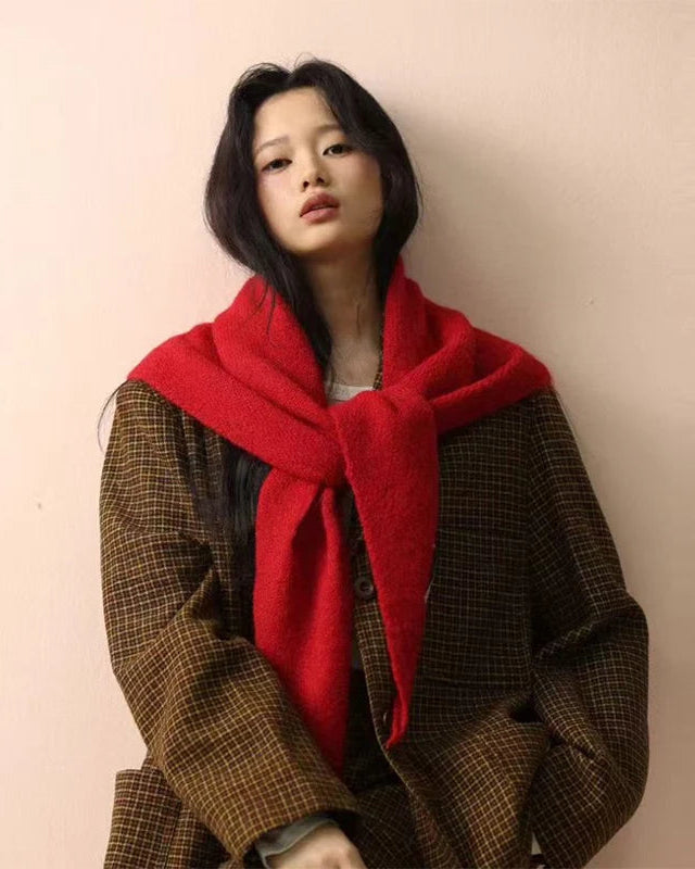 Textured Triangle Knit Scarf