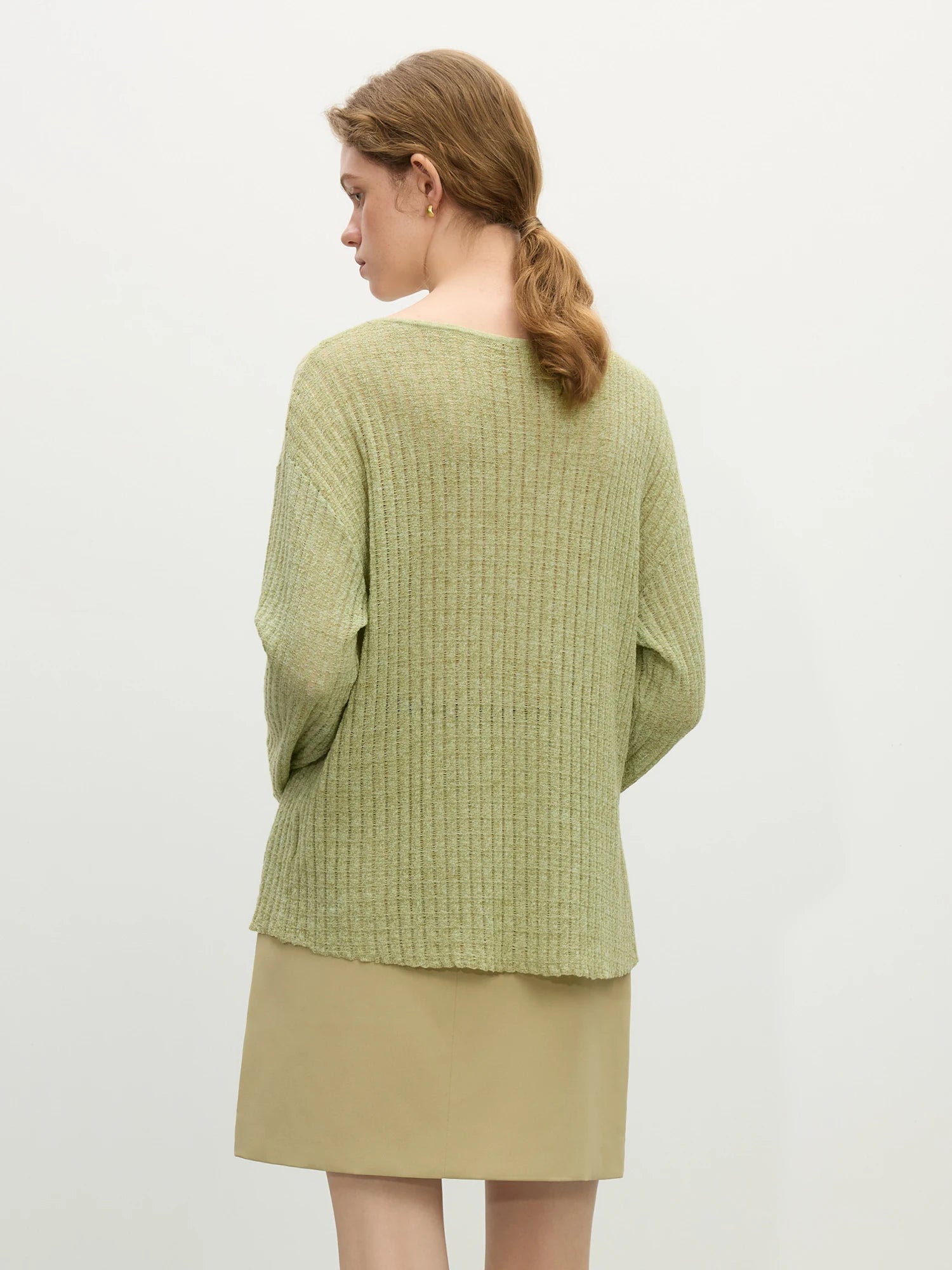 Linen Natural Loose Knitted Tops