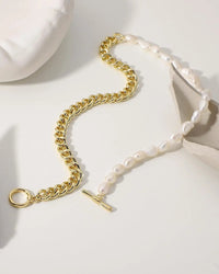 Baroque Pearl Asymmetric Chain Necklace