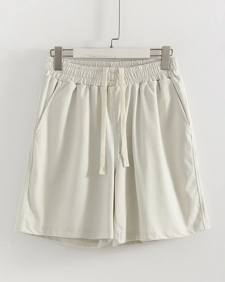 Elastic Waist Cotton Knit Shorts