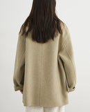 Wool-Blend Double-Breasted Midi Overcoat