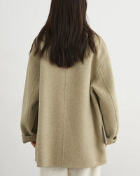 Wool-Blend Double-Breasted Midi Overcoat