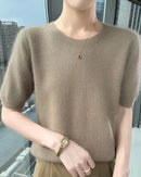 Mink Cashmere Short Sleeve Sweater