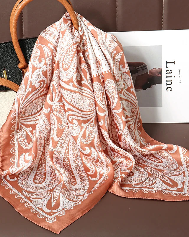 Multifunction Paisley Square Silk Scarf