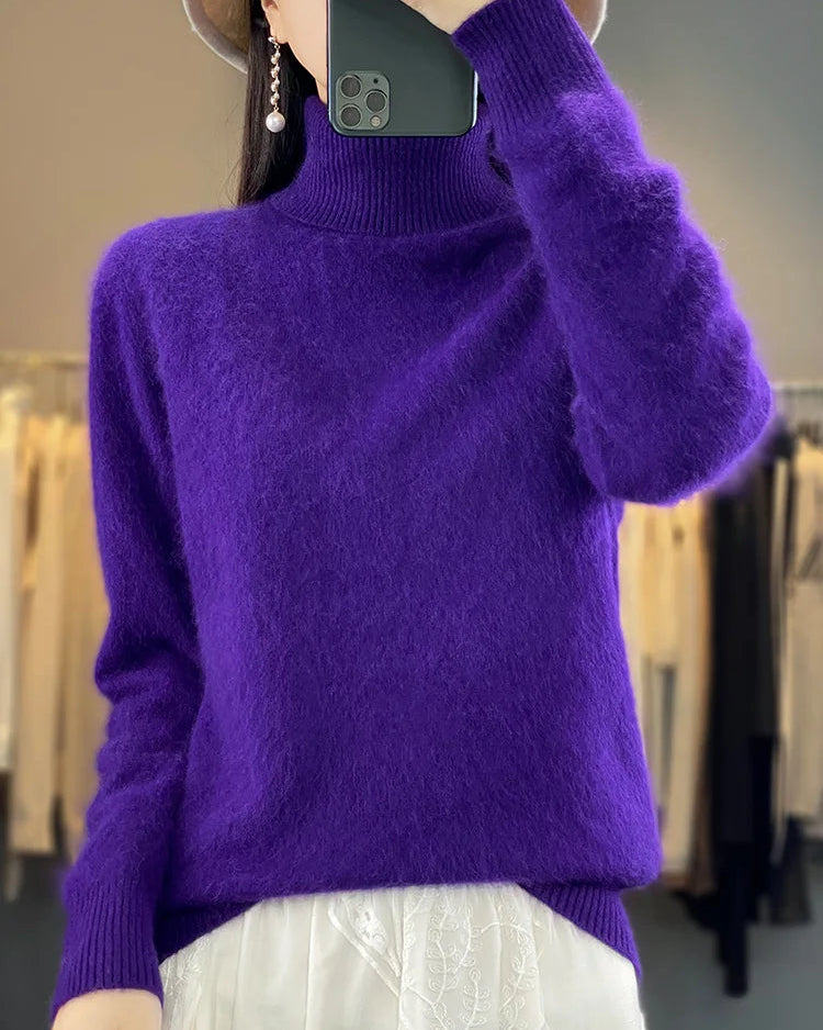 Mink Cashmere Turtleneck Sweater