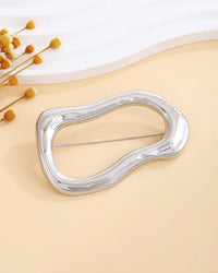 Irregular Oval Polished Brooch