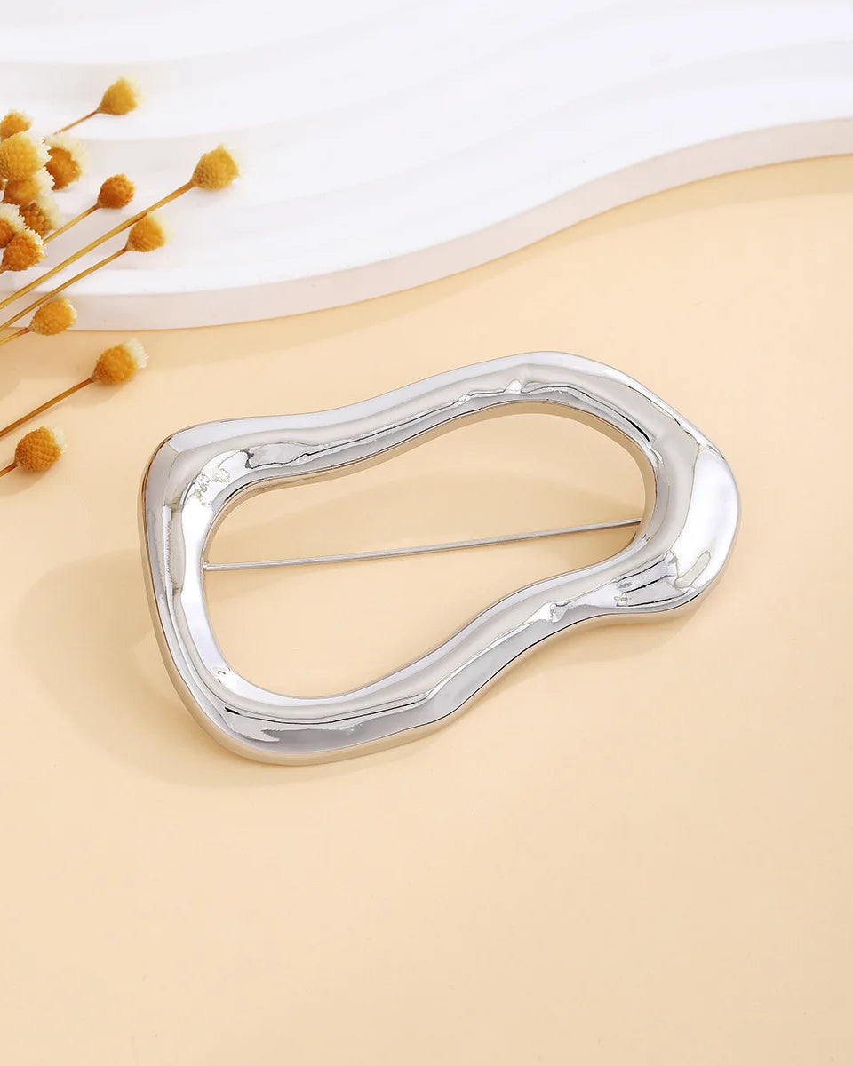 Irregular Oval Polished Brooch