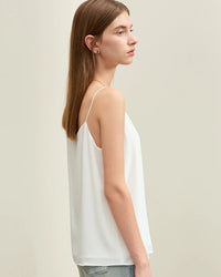 Chiffon Halter-Neck Straight-Cut Tank Top