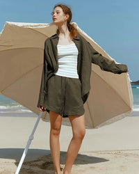 Casual Collared Single-Breasted Long-Sleeved Shirt