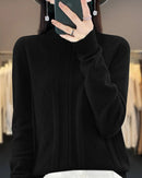 Merino Wool Turtleneck Jacquard Sweater