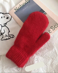 Women's Faux Fur Knit Gloves