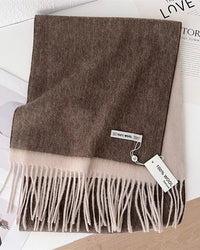 Two-Tone Wool Fringe Scarf