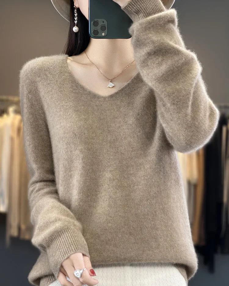 Merino Wool V-Neck Pullover