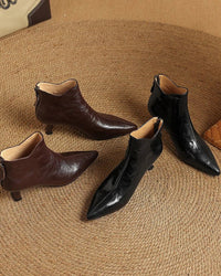 Retro Pointed-Toe Fashion Chunky Heel Ankle Boots