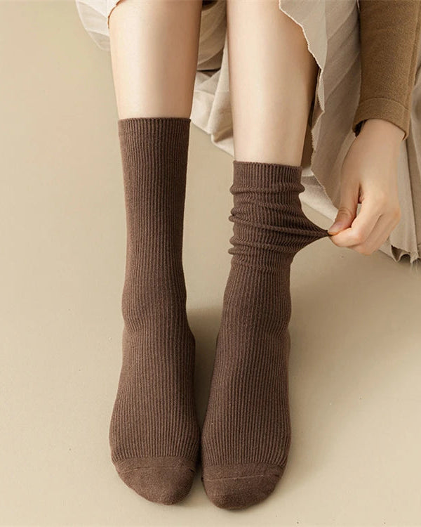 Combed Cotton Pile Crew Socks