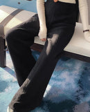 Wool Cable Knit Wide-Leg Trousers