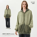 Oversized Cotton Zipper Washed Hoodies