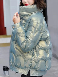 Stand Collar Quilted-Shell Parka