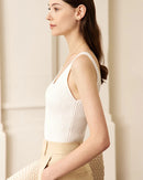 Solid V-neck Sexy Slim Vest