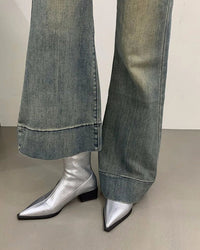 Stylish Square-Heeled Pointed-Toe Ankle Boots