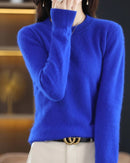 Mink Cashmere Crew Neck Knitted Sweater