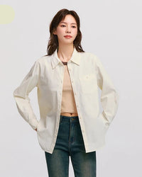 Mid-Length Loose Corduroy Long-Sleeved Shirt