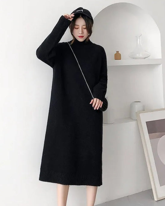 Cashmere Knit Sweater Dress