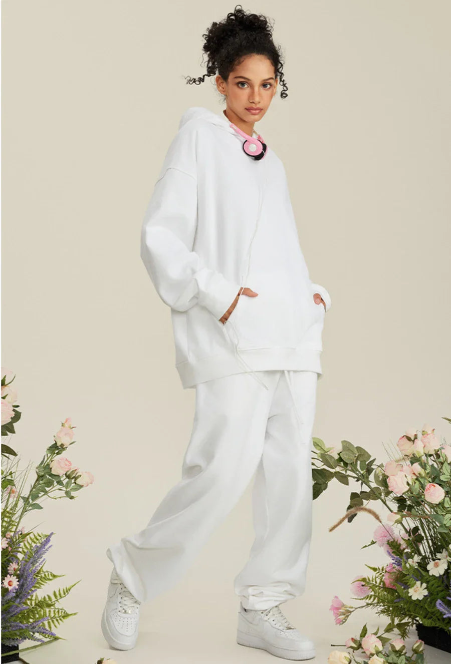 Loose Solid Color Hoodie