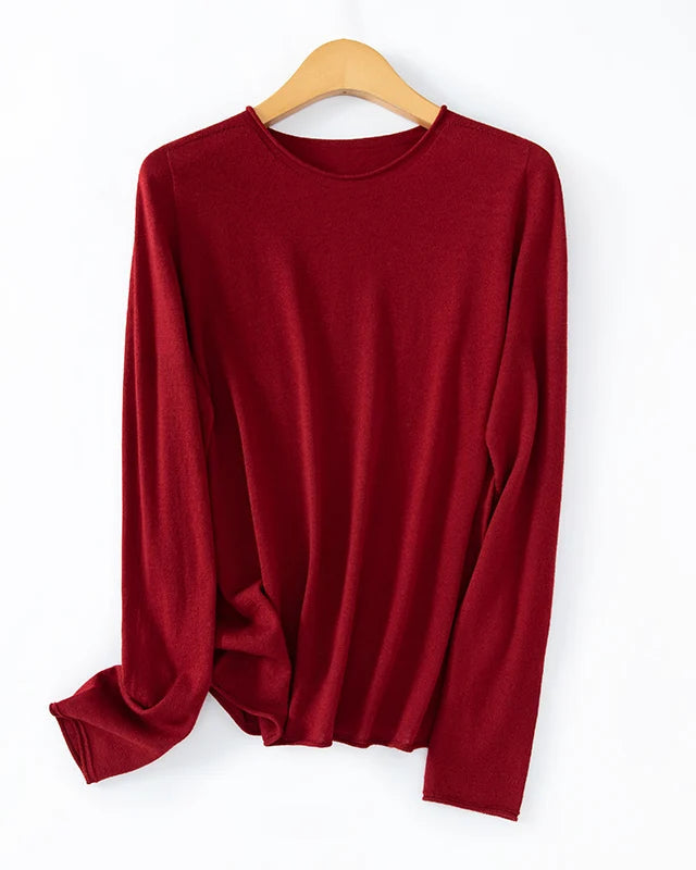 Lightweight Merino Blend Crew Neck Sweater