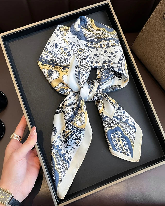 Multifunction Paisley Square Silk Scarf