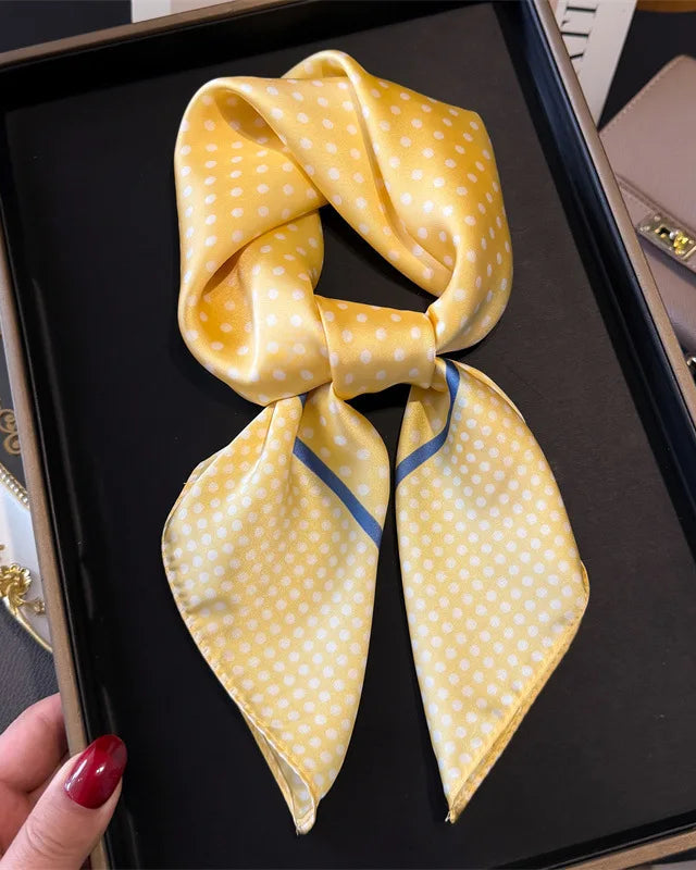 Floral Print Satin Square Scarf