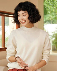 Cashmere Mock Neck Knitted Sweater