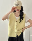 V-Neck Button Knit Sweater Vest