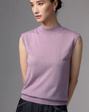 Lightweight Worsted Wool Mock Neck Top