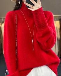 Raglan Merino Wool Mock Neck Sweater