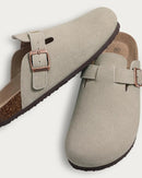Suede Platform Cork Insole Slippers