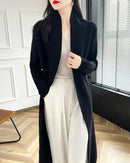 Loose-Fitting Long Wool Cardigan Sweater