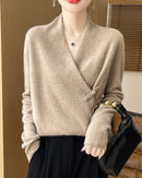 Loose And Soft V-Neck Wool Knit Cardigan