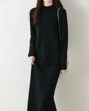 Merino Wool Mock Neck Knit Dress